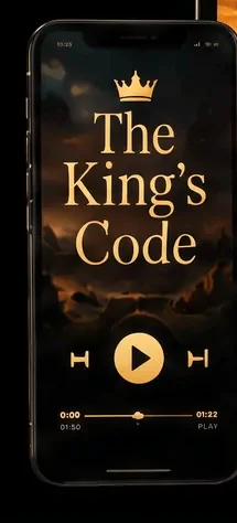 The King's Code guided audio player on a phone